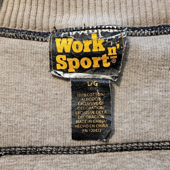 Vintage Work n’ Sport Blue Half Zip Sweatshirt Men’s Large Unisex Pullover - Picture 6 of 10